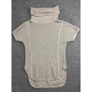 UGG Shelby Sweater M Beige Turtleneck Knit Cotton Pullover Oversized